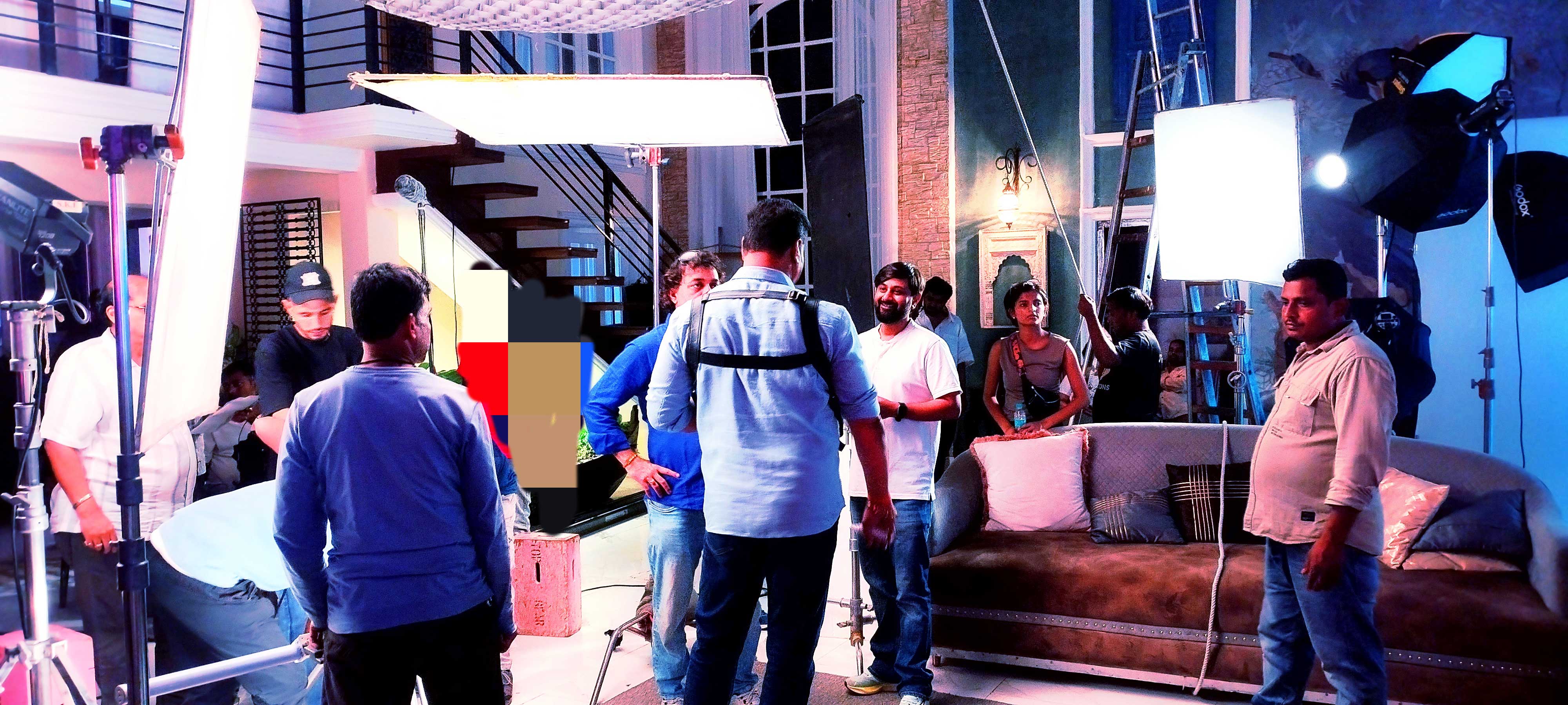 Director Shailendra Tiwari on set